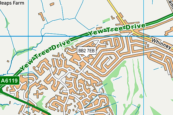 BB2 7EB map - OS VectorMap District (Ordnance Survey)