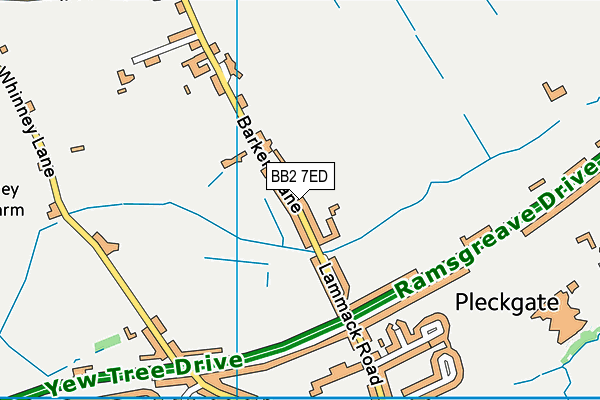 BB2 7ED map - OS VectorMap District (Ordnance Survey)