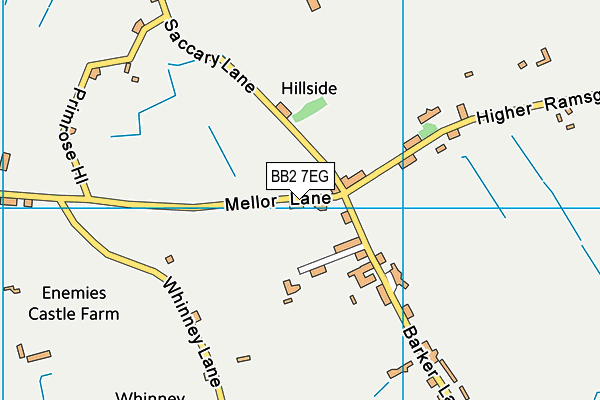 BB2 7EG map - OS VectorMap District (Ordnance Survey)