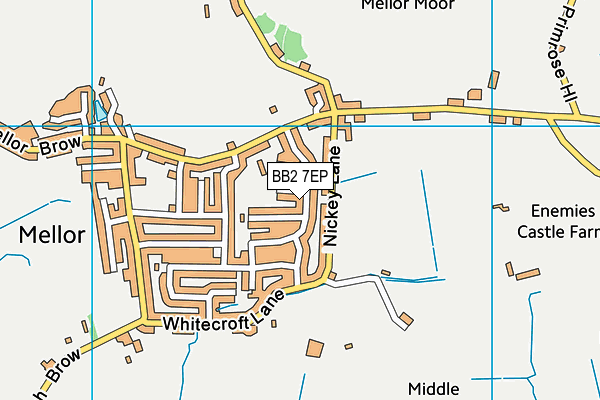 BB2 7EP map - OS VectorMap District (Ordnance Survey)