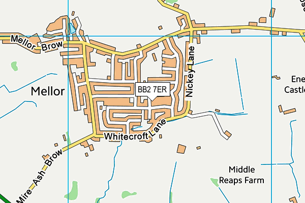 BB2 7ER map - OS VectorMap District (Ordnance Survey)