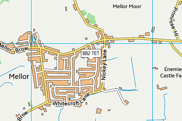 BB2 7ET map - OS VectorMap District (Ordnance Survey)