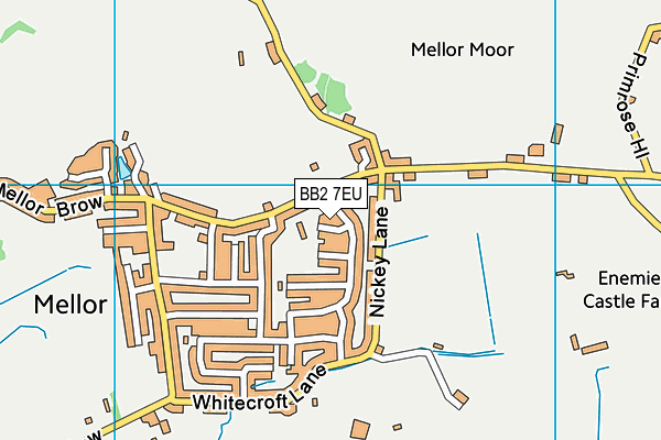 BB2 7EU map - OS VectorMap District (Ordnance Survey)