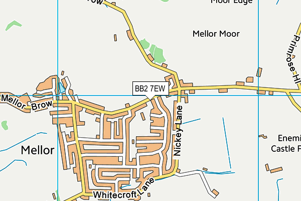 BB2 7EW map - OS VectorMap District (Ordnance Survey)