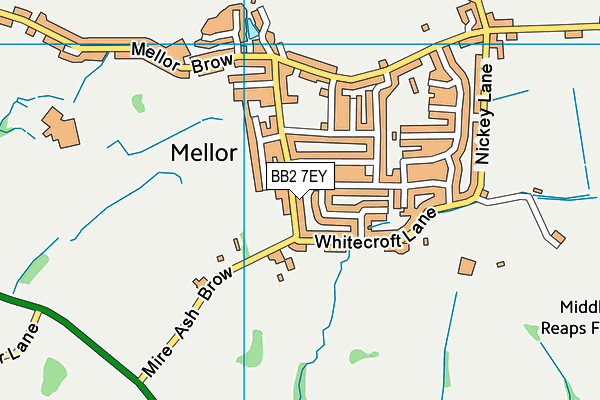 BB2 7EY map - OS VectorMap District (Ordnance Survey)