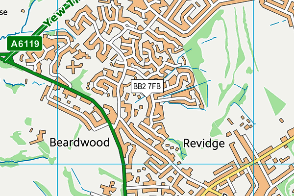 BB2 7FB map - OS VectorMap District (Ordnance Survey)