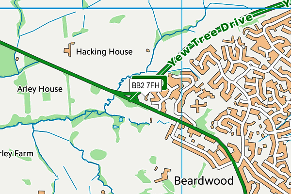 BB2 7FH map - OS VectorMap District (Ordnance Survey)