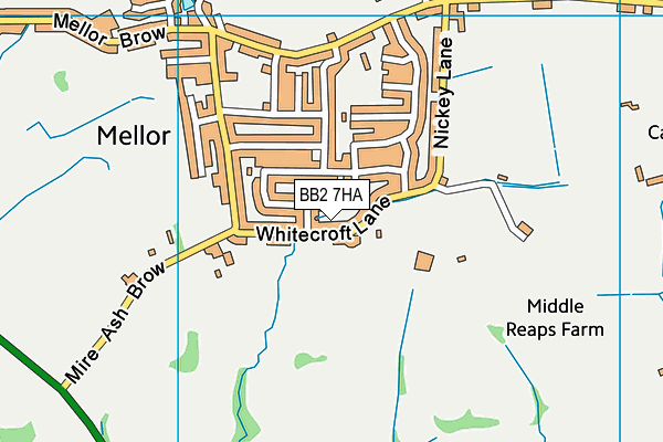 BB2 7HA map - OS VectorMap District (Ordnance Survey)