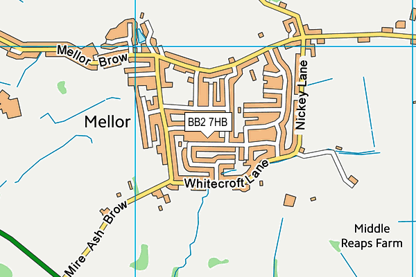 BB2 7HB map - OS VectorMap District (Ordnance Survey)