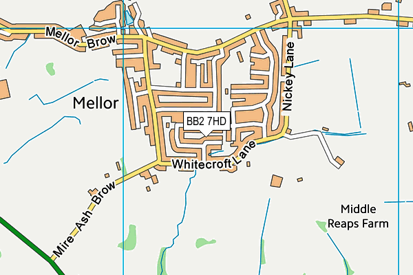 BB2 7HD map - OS VectorMap District (Ordnance Survey)