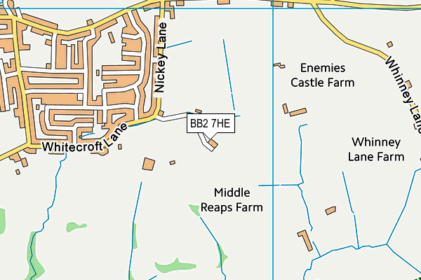 BB2 7HE map - OS VectorMap District (Ordnance Survey)