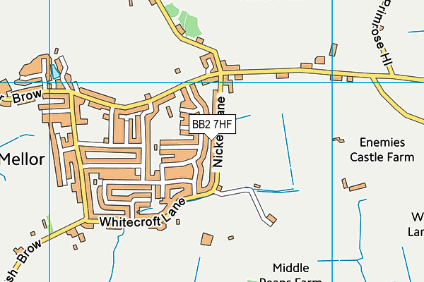 BB2 7HF map - OS VectorMap District (Ordnance Survey)
