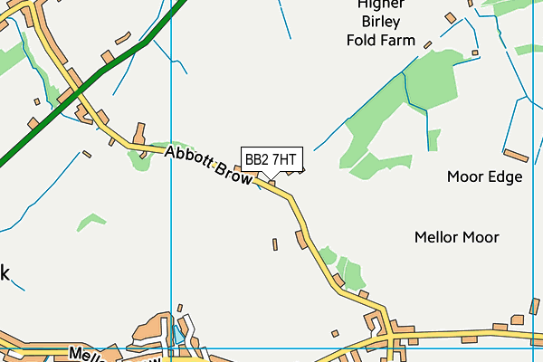 BB2 7HT map - OS VectorMap District (Ordnance Survey)