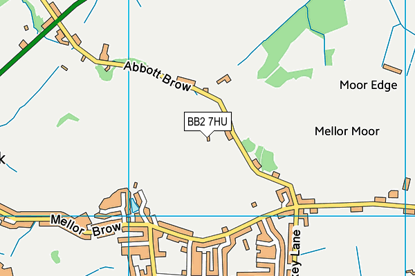 BB2 7HU map - OS VectorMap District (Ordnance Survey)