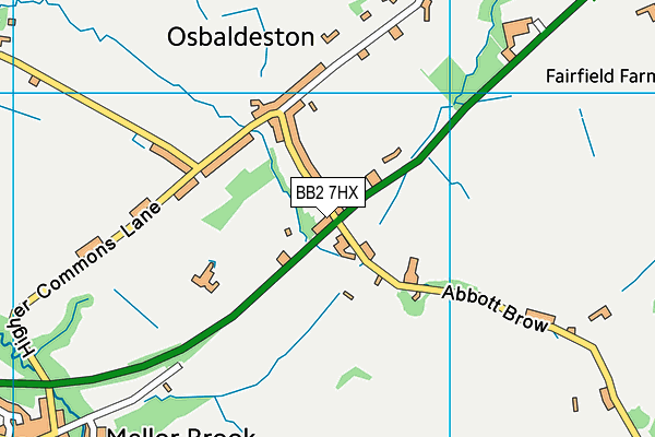 St Mary's Roman Catholic Primary School, Osbaldeston map (BB2 7HX) - OS VectorMap District (Ordnance Survey)