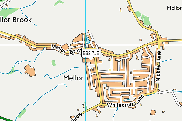 BB2 7JE map - OS VectorMap District (Ordnance Survey)