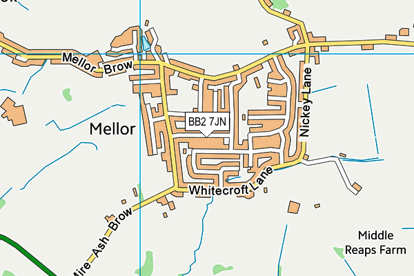 BB2 7JN map - OS VectorMap District (Ordnance Survey)