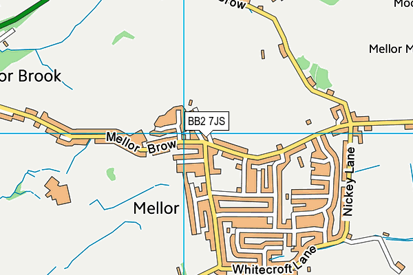 BB2 7JS map - OS VectorMap District (Ordnance Survey)