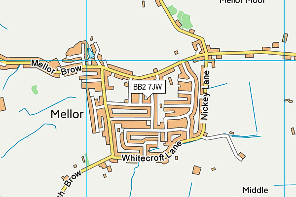 BB2 7JW map - OS VectorMap District (Ordnance Survey)