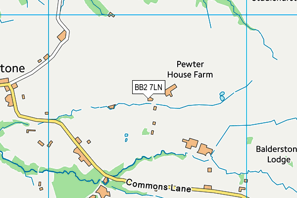 BB2 7LN map - OS VectorMap District (Ordnance Survey)