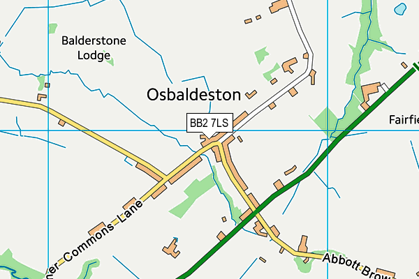 BB2 7LS map - OS VectorMap District (Ordnance Survey)