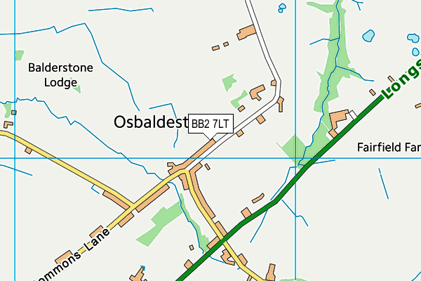 BB2 7LT map - OS VectorMap District (Ordnance Survey)