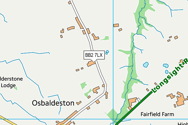 BB2 7LX map - OS VectorMap District (Ordnance Survey)