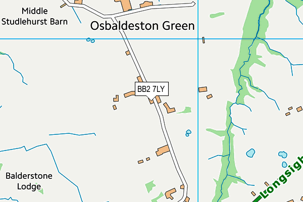 BB2 7LY map - OS VectorMap District (Ordnance Survey)