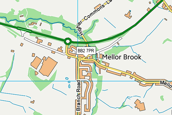 BB2 7PR map - OS VectorMap District (Ordnance Survey)