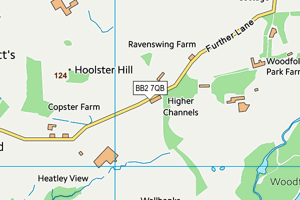 BB2 7QB map - OS VectorMap District (Ordnance Survey)