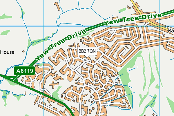 BB2 7QN map - OS VectorMap District (Ordnance Survey)