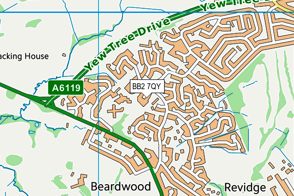 BB2 7QY map - OS VectorMap District (Ordnance Survey)