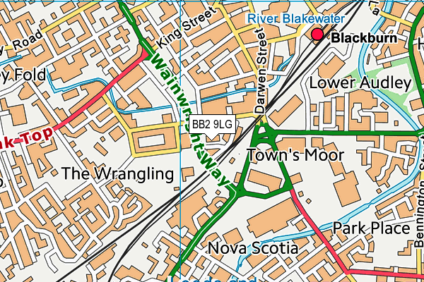 BB2 9LG map - OS VectorMap District (Ordnance Survey)