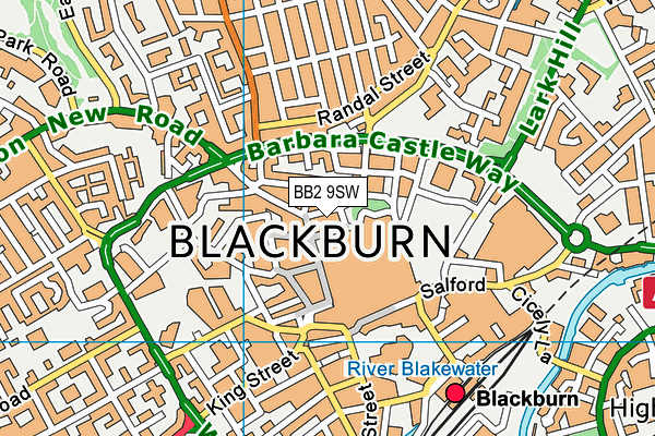 BB2 9SW map - OS VectorMap District (Ordnance Survey)