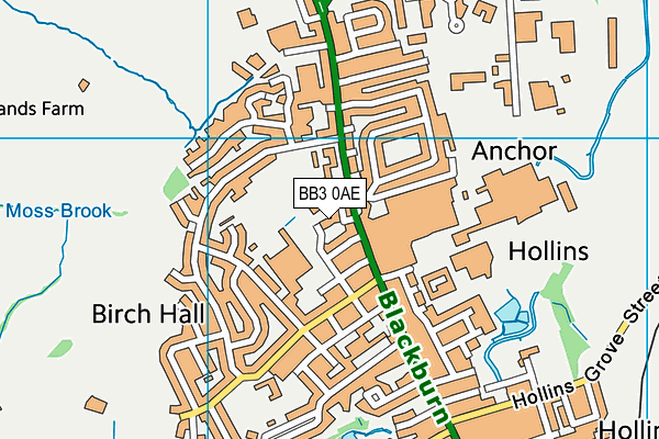 BB3 0AE map - OS VectorMap District (Ordnance Survey)