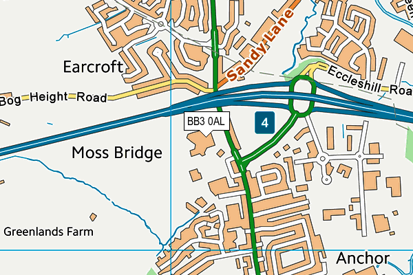 Regency Gym At Darwen Vale (Closed) map (BB3 0AL) - OS VectorMap District (Ordnance Survey)