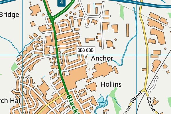 Afc Darwen (Anchor Ground) map (BB3 0BB) - OS VectorMap District (Ordnance Survey)