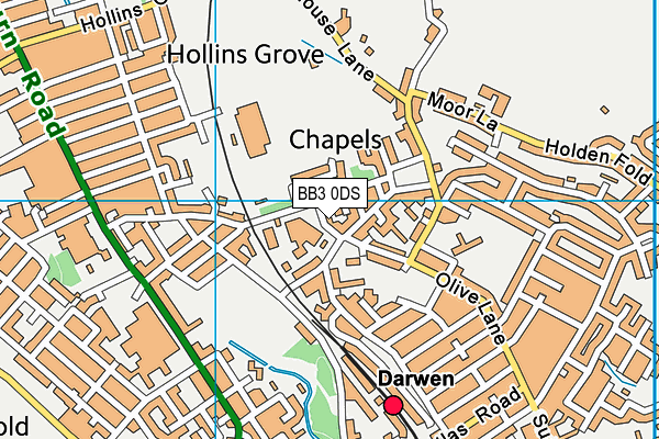 BB3 0DS map - OS VectorMap District (Ordnance Survey)