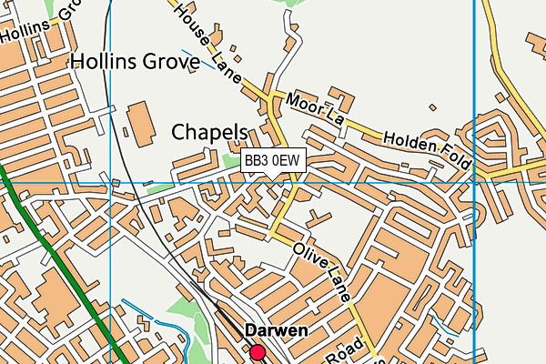 BB3 0EW map - OS VectorMap District (Ordnance Survey)