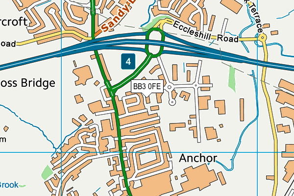 BB3 0FE map - OS VectorMap District (Ordnance Survey)