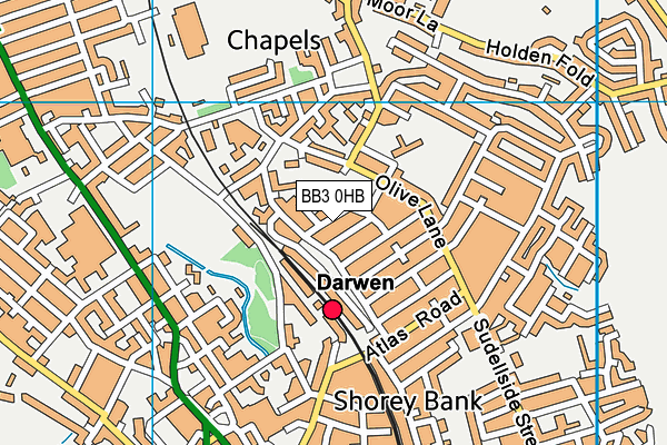 BB3 0HB map - OS VectorMap District (Ordnance Survey)