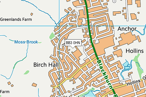 BB3 0HN map - OS VectorMap District (Ordnance Survey)