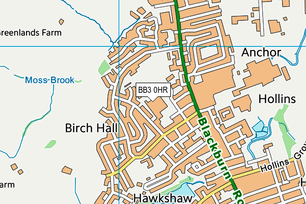 BB3 0HR map - OS VectorMap District (Ordnance Survey)