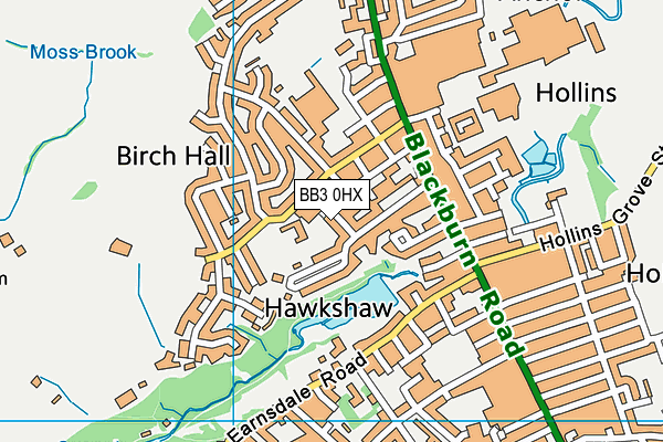 BB3 0HX map - OS VectorMap District (Ordnance Survey)