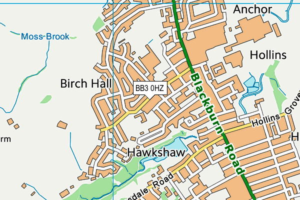 BB3 0HZ map - OS VectorMap District (Ordnance Survey)