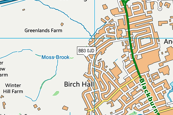 BB3 0JD map - OS VectorMap District (Ordnance Survey)