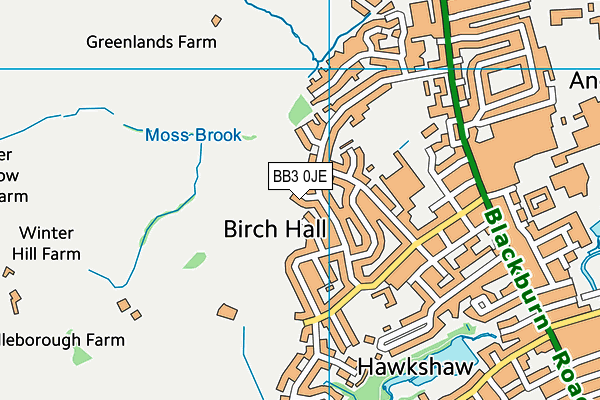 BB3 0JE map - OS VectorMap District (Ordnance Survey)