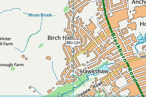 BB3 0JH map - OS VectorMap District (Ordnance Survey)