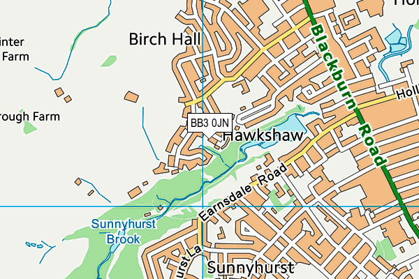 BB3 0JN map - OS VectorMap District (Ordnance Survey)