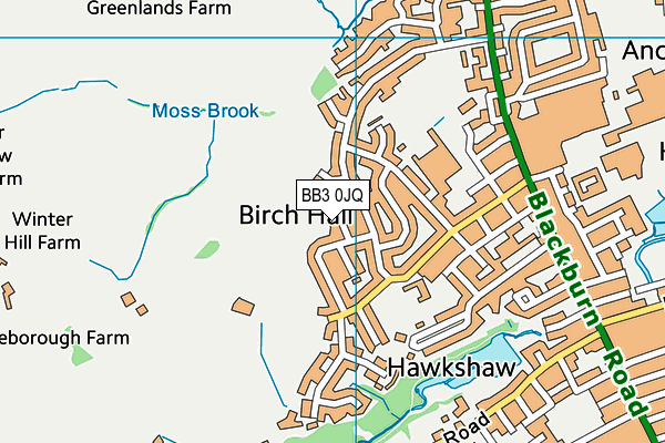 BB3 0JQ map - OS VectorMap District (Ordnance Survey)